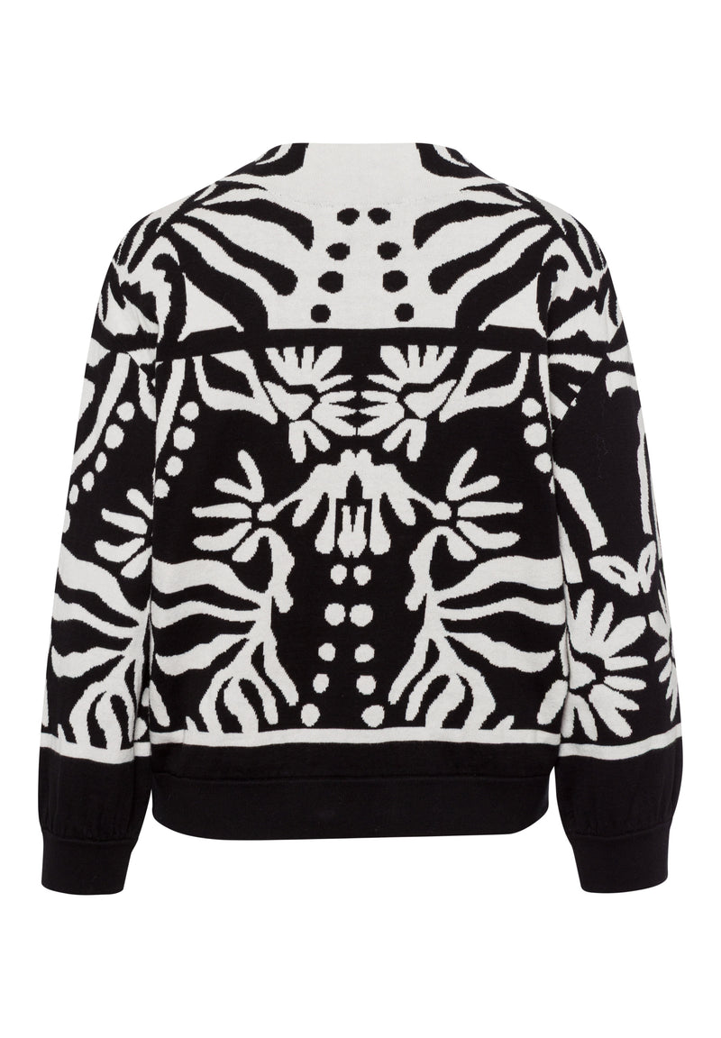 3/4 Sleeve Jumper - Black Multi