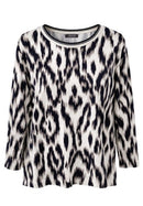 Kimono Sleeve Print Shirt - Cream Multi