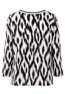 Kimono Sleeve Print Shirt - Cream Multi