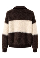 Striped Fluffy Jumper - Brown Multi