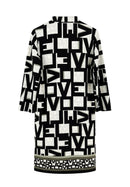 Graphic Print V Neck Dress - Black Multi