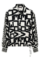 Graphic Print Blouse - Black Multi