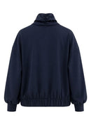 High Neck Zipped Jacket - Midnight Blue