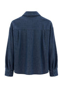 Bow Tie Neck Blouse - Midnight Blue