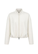 Stand Up Collar Zipped Blouson - Ivory