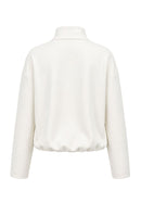 Stand Up Collar Zipped Blouson - Ivory