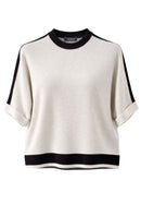 Short Sleeve Round Neck Jumper - Ivory
