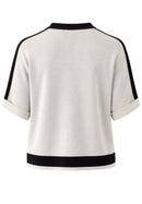 Short Sleeve Round Neck Jumper - Ivory
