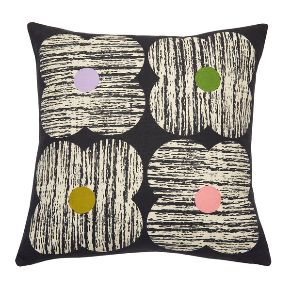 Textured Flower Cushion - Slate