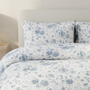 Tonal Floral Duvet Cover Set - Blue