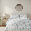 Tonal Floral Duvet Cover Set - Blue