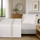 Triangles Brushed Cotton Sheet Set - Wine/Taupe