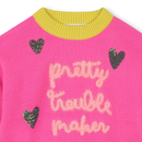 Sequin Hearts Jumper - Pink