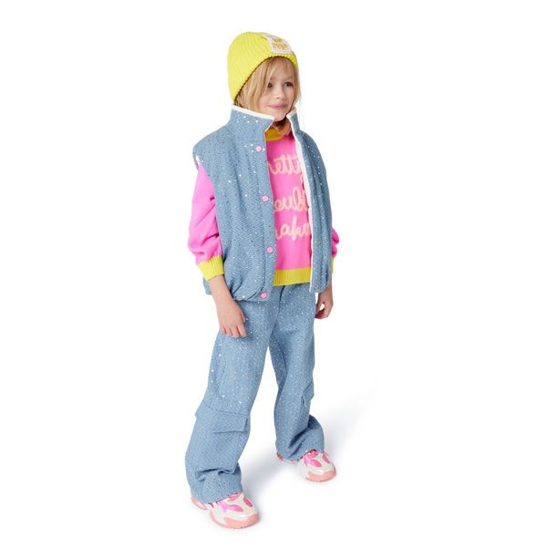 Sequin Hearts Jumper - Pink