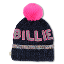 Faux Fur Pompom Beanie - Navy