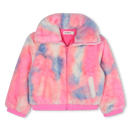 Fluffy Faux Fur Coat - Pink