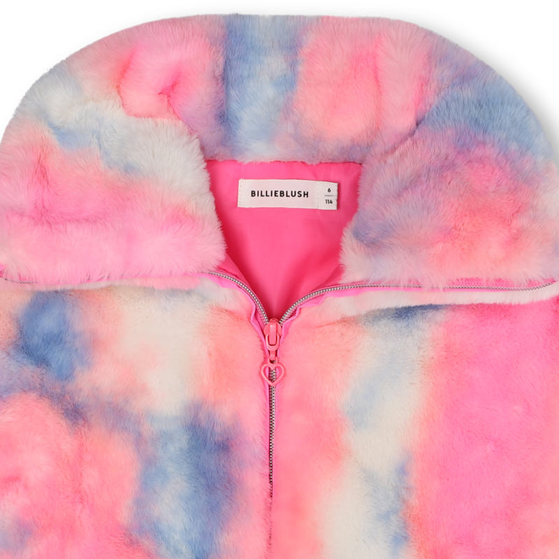 Fluffy Faux Fur Coat - Pink