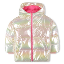 Shiny Hooded Puffer Jacket - Multicolour