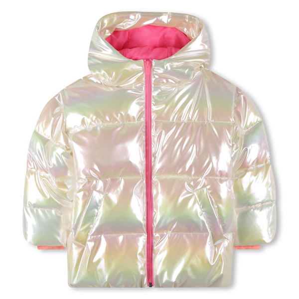 Shiny Hooded Puffer Jacket - Multicolour