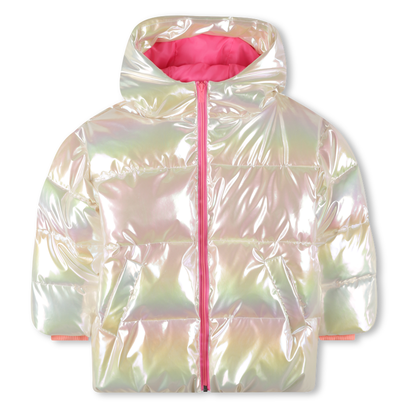 Shiny Hooded Puffer Jacket - Multicolour