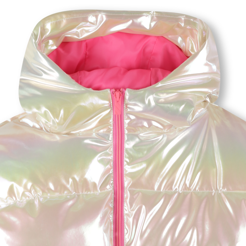 Shiny Hooded Puffer Jacket - Multicolour