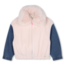 FauxFur Collar Woolen Jacket - Pink Courage