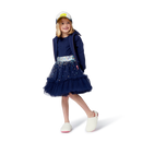 Sequin French Terry Cardigan - Navy