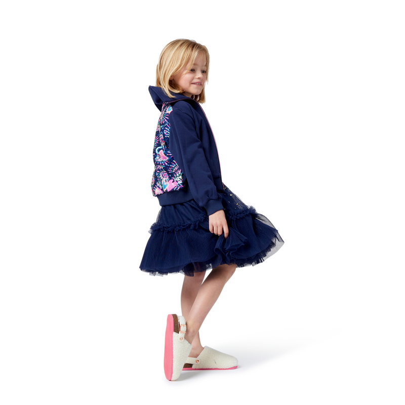 Sequin French Terry Cardigan - Navy