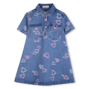 Chest Pocket Denim Dress - Denim Blue