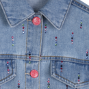 Color Studs Denim Jacket - Double Stone/bleach