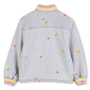 Heart Embroider Denim Jacket - Denim Grey