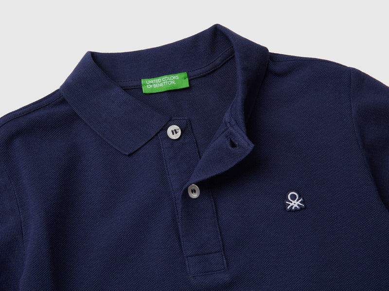Boys Plain Polo Shirt - Navy