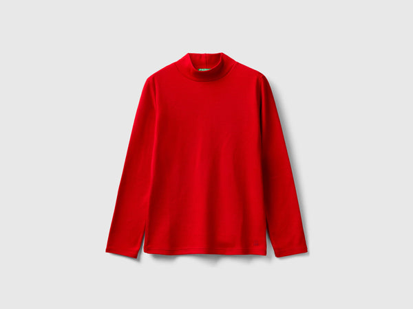 Girls Turtlneck Long Sleeve T-Shirt - Red