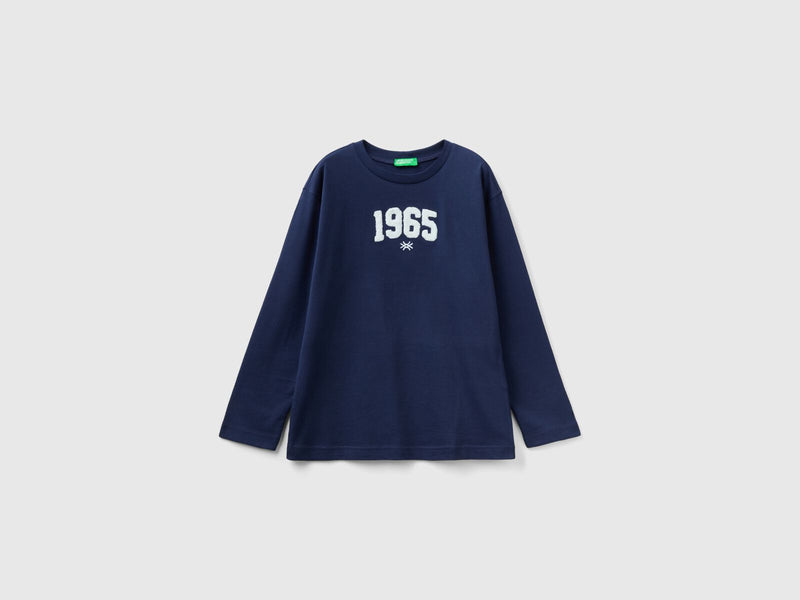 Boys Logo Long Sleeve T-Shirt Navy - Main Image