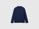 Boys Turtle Neck Long Sleeve T-Shirt - Navy