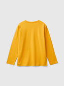 College Style Long Sleeve T-Shirt - Mustard