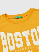College Style Long Sleeve T-Shirt - Mustard