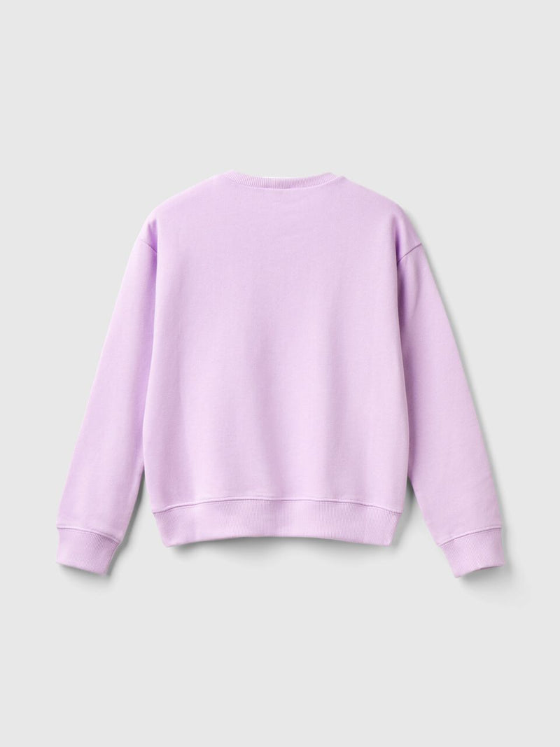 Glitter Logo Round Neck Sweatshirt - Lilac