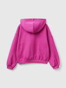 Dropped Shoulders Logo Hoodie - Fuchsia
