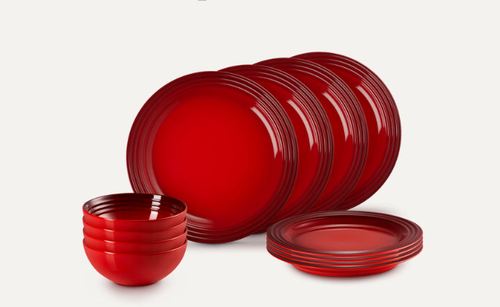 12 Piece Dinnerware Set - Cerise