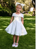 Organza Bow Dress - Cream