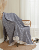 Ascot Cotton Throw Navy - 130x170cm