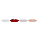 Set of 4 Stoneware Heart Plates