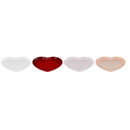 Set of 4 Stoneware Heart Plates