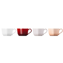 Set of 4 Stoneware Heart Mugs