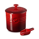 Stoneware 2.3L Pet Food Storage Jar with Scoop - Cerise
