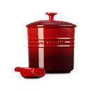 Stoneware 2.3L Pet Food Storage Jar with Scoop - Cerise