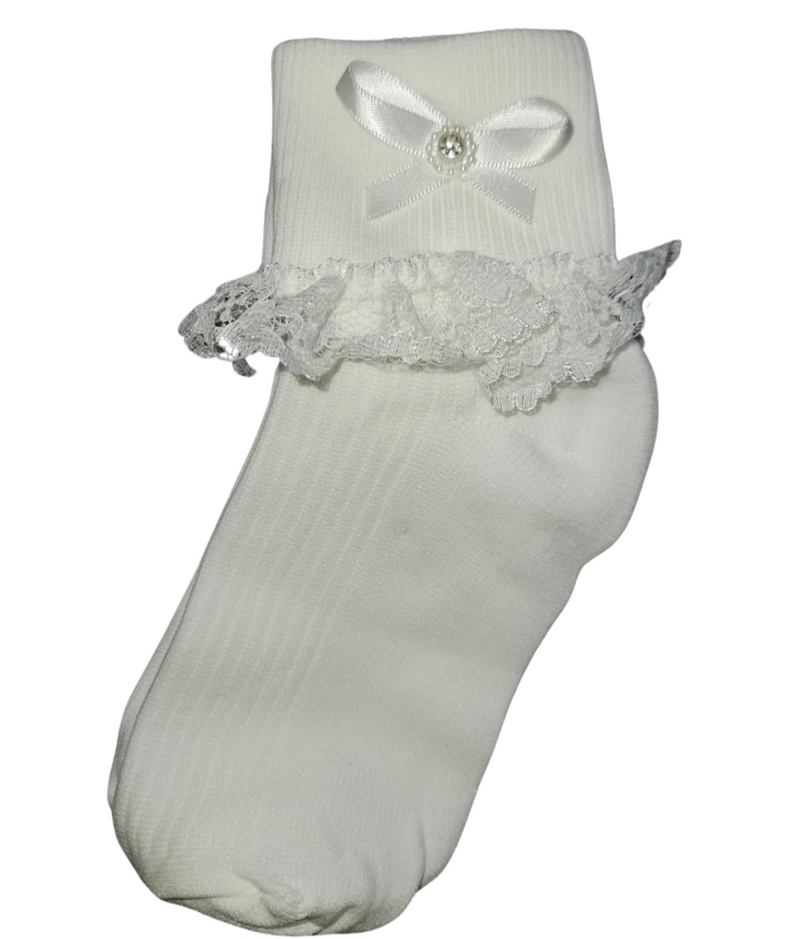 Tammy Bow Socks - White