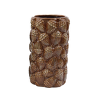 Acorn Embossed Vase - Brown
