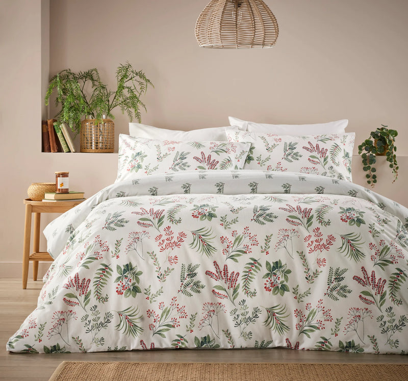 Festive Sprigs Flannelette Duvet Cover Set